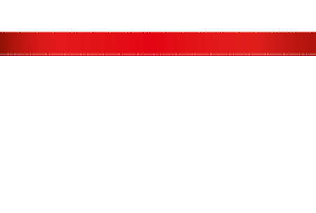 Decorative red ribbons banner with copy space isolated on white. Vector. For a holiday or a party.のイラスト素材