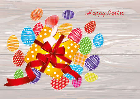 Multicolored Easter eggs with pattern.のイラスト素材