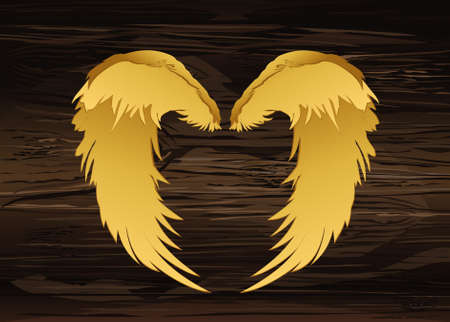 Golden Wings vector illustrationのイラスト素材