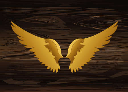 Golden Wings vector illustrationのイラスト素材