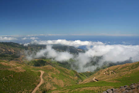 the Paul de Serras plateau, Madeira, average height 1200+metres. Amazing scenery and spectacular views. You can even see the curvature of the horizon.の写真素材
