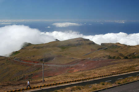 view from Pico de Areairo, the second highest point on Madeira but the highest point for vehicles. の写真素材
