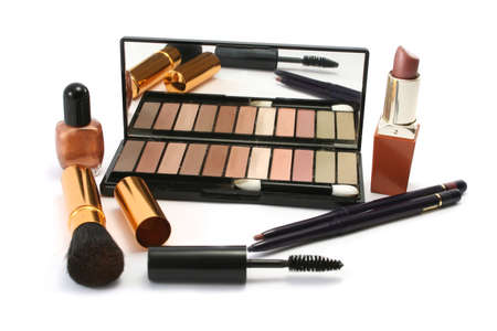 various cosmetics in earthy, autumnal coloursの写真素材