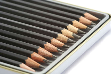 a range of artists pencils from 6H to 6Bの写真素材
