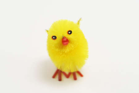 a single fluffly chick cake decoration - usually used at Easterの写真素材
