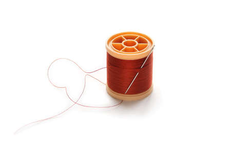 a typical way of storing a needle with thread