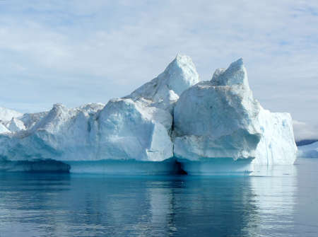Large iceberg, looks like it's soon to split. Off the coast of Greenlandの写真素材