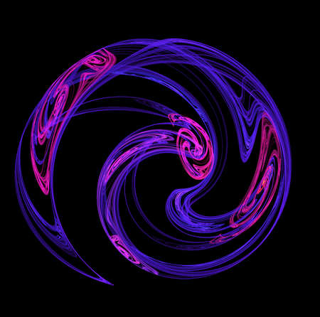 computer generated flame type fractal, looks a bit like a blue marbleの写真素材