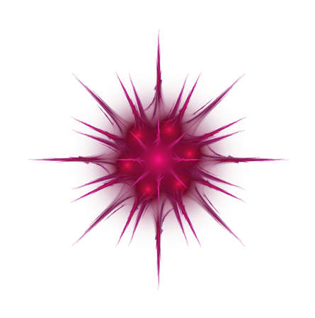 Flame based fractal in shape of a prickly type starの写真素材