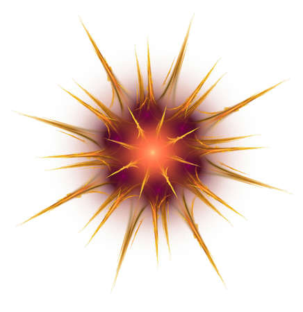 Flame based fractal in shape of a prickly type starの写真素材