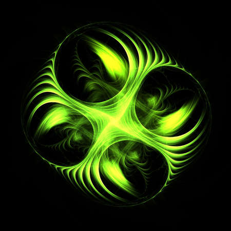 intricate green flame based fractal for creative designs or backgrounndsの写真素材