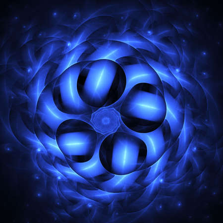 Blue spiral tubular effect fractalの写真素材