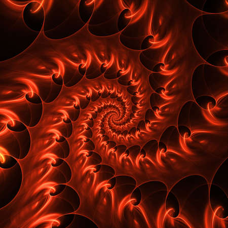 Orange fiery tunnel like fractal
