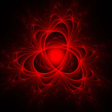 Red and black intricate fractal の写真素材