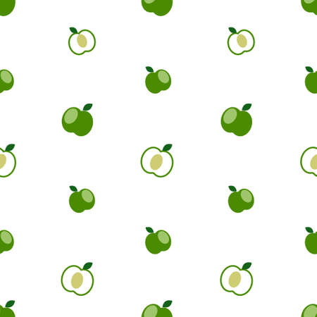 Seamless pattern of green apples.のイラスト素材