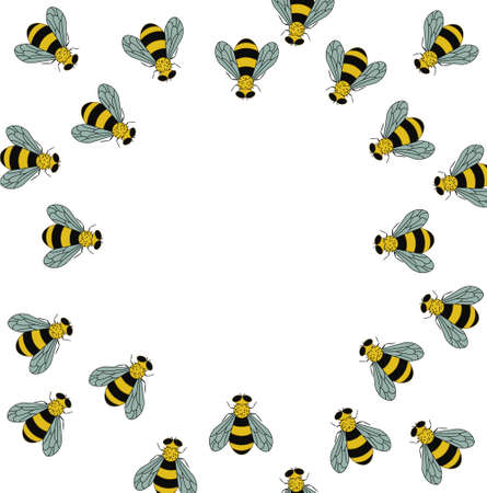 A round shaped bee frame.のイラスト素材