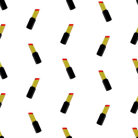 Red lipstick seamless pattern illustration.のイラスト素材