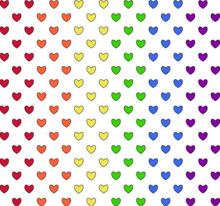 A pattern of colorful small hearts.のイラスト素材