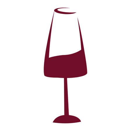 Doodle red wine glass, isolated on white.のイラスト素材