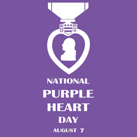National Purple Heart Day abstract banner.のイラスト素材