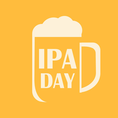 National Ipa Day celebration banner. Abstract beer glass.のイラスト素材