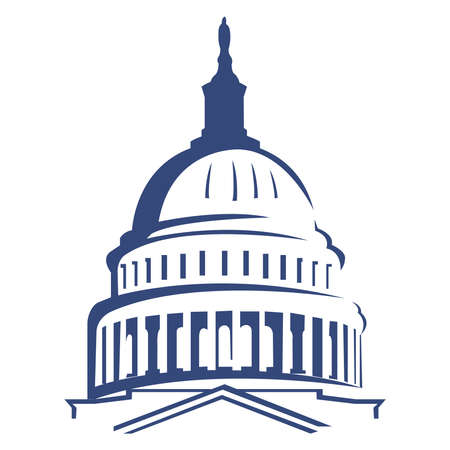 Capitol building silhouette. Isolated on white.のイラスト素材