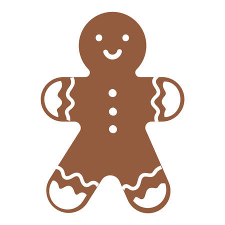 Cute illustration of gingerbread man cookie.のイラスト素材