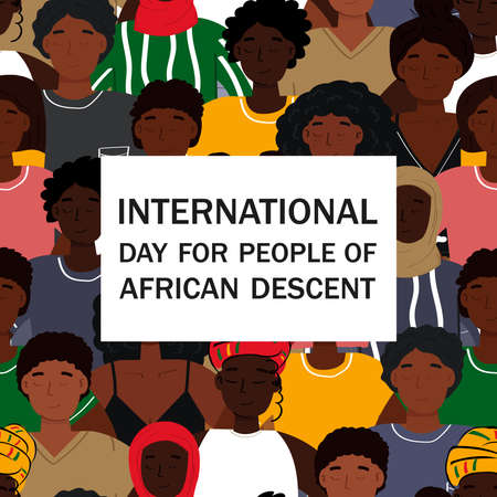 International Day For People Of African Descent banner.のイラスト素材