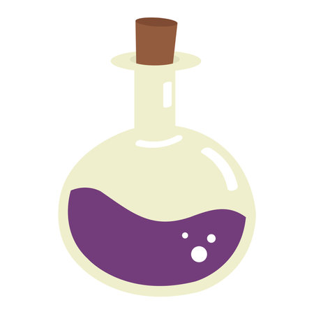 A doodle bottle with purple magic potion.のイラスト素材
