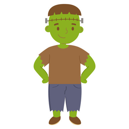 A child dressed as a Frankensteins monster.のイラスト素材