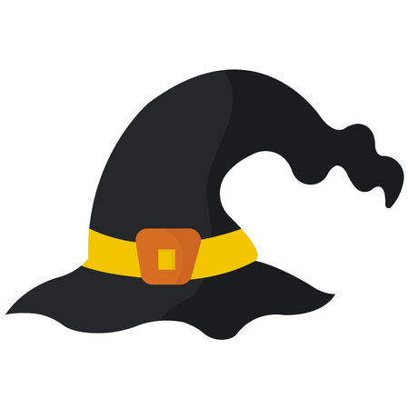Doodle style witch hat. Halloween element.のイラスト素材