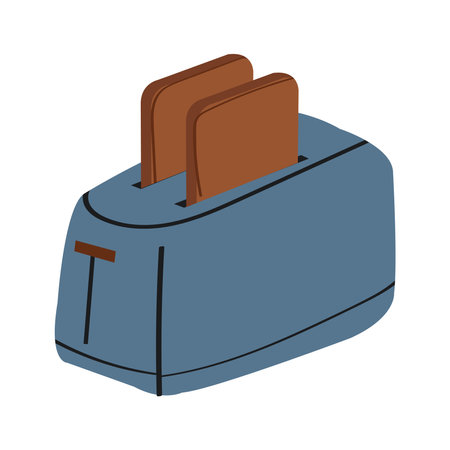 Cute cartoon style blue toaster.のイラスト素材