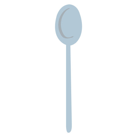 Cute cartoon style metal spoon.のイラスト素材
