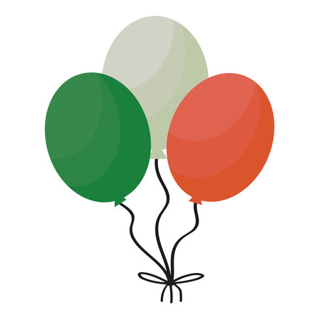 Three balloons in the colours of the Irish flag.のイラスト素材