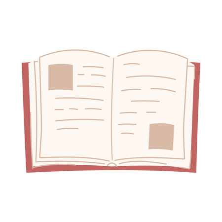 Cute cartoon style open school book.のイラスト素材