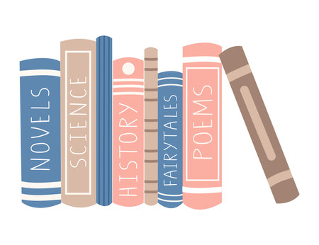 A group of cute cartoon style books.のイラスト素材