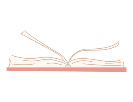 Cute cartoon style pink opened book.のイラスト素材