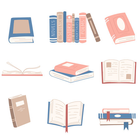Set of cute cartoon stile books.のイラスト素材