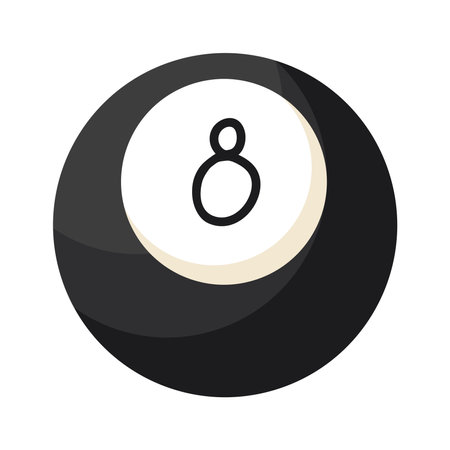 An illustration of a black billiard ball with number eight.のイラスト素材