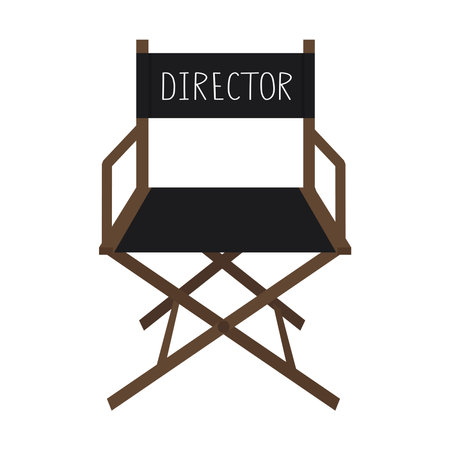 Cartoon style film director chair. Filmmaking concept.のイラスト素材