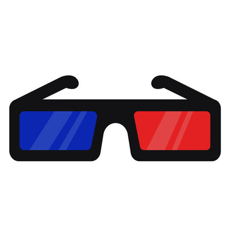 A pair of cute cartoon style 3D cinema glasses.のイラスト素材