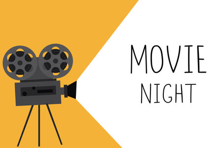 Movie night colorful poster template.のイラスト素材