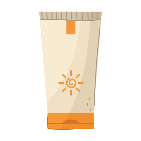 Cartoon style tube with sunscreen cream.のイラスト素材