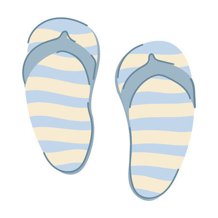 A pair of cute cartoon style striped flip flops.のイラスト素材