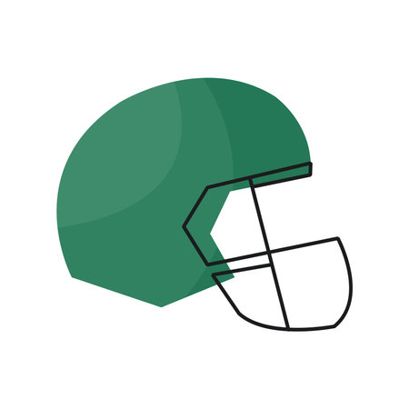 Cartoon style American football green helmet.のイラスト素材