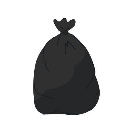 Simple doodle tied trash bag.のイラスト素材