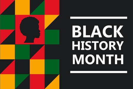 Black History Month abstract banner. African culture appreciacion. Celebrated annually in February.のイラスト素材