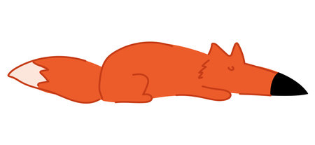 A cute illustration of a sleeping fox. Adorable forest animal.のイラスト素材