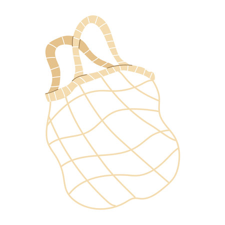 A simple illustration of a reusable eco shopping net bag. Zero wast concept.のイラスト素材