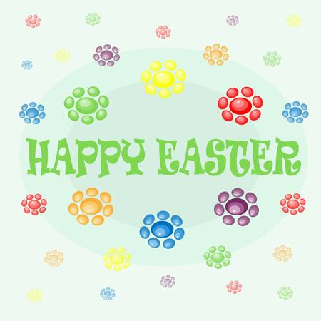 Easter Greeting Card with flowers Vector illustration.のイラスト素材